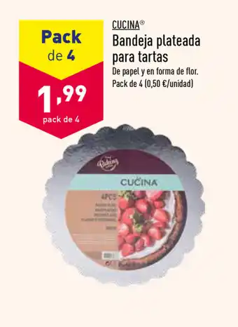 ALDI Cucina Bandeja plateada para tartas, Pack de 4 oferta