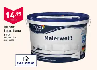 ALDI Deco Craft Pintura blanca mate 11L oferta