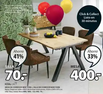 JYSK Mesa De Comedor New York + Silla De Comedor New York Royalaok oferta