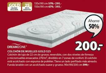 JYSK Dreamzone Colchón De Muelles Gold S25 oferta
