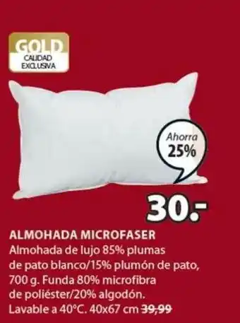 JYSK Almohada Microfaser oferta