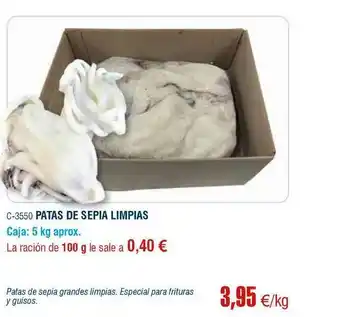 Abordo Patas De Sepia Limpias oferta