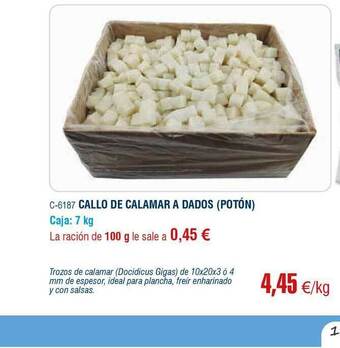 Abordo Callo De Calamar A Dados (potón) oferta
