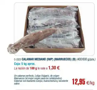Abordo Calamar Mediano (iwp) (marruecos) oferta