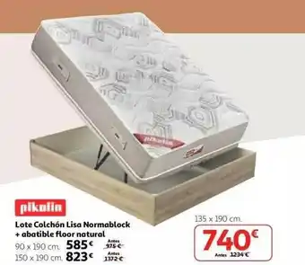 Alcampo Pikolin Lote Colchón Lisa Normablock + Abatible Floor Natural oferta