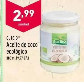 ALDI Gutbio Aceite De Coco Ecológico oferta