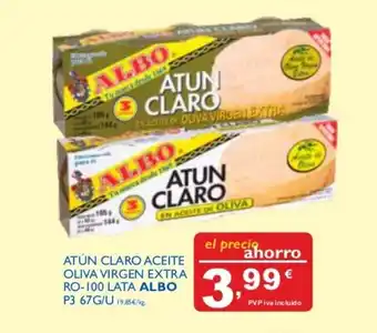 Supermercados La Despensa Albo Atún Claro Aceite Oliva Virgen Extra RO-100 Lata P3 67g/u oferta