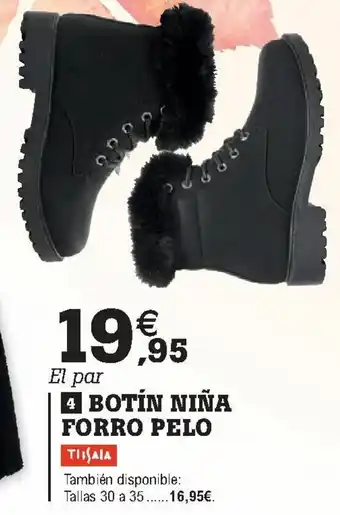 E.Leclerc El par Botín Niña Forro Pelo oferta