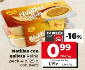 Dia Reina Natillas con galleta pack-4 x 125g oferta