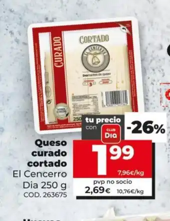 Dia El Cencerro Dia Queso curado cortado 250g oferta