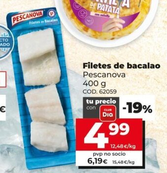 Dia Pescanova Filetes de bacalao 400g oferta