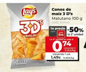 Dia Lay's Matutano Conos de maíz 3 D's 100g oferta