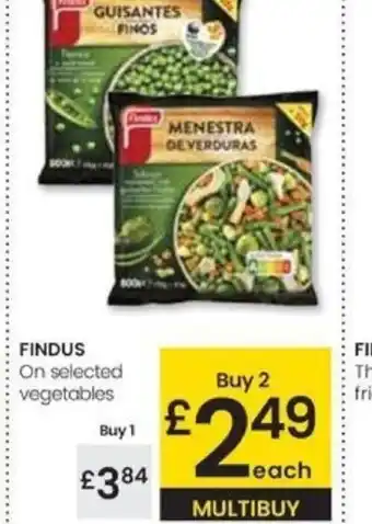 Eroski FINDUS On selected vegetables oferta