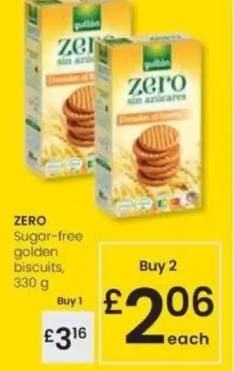 Eroski ZERO Sugar-free golden biscuits, 330 g oferta