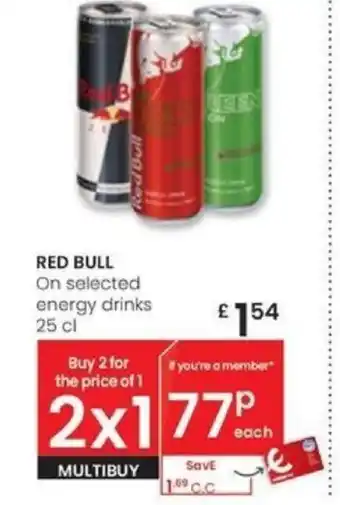 Eroski RED BULL On selected energy drinks 25 cl oferta