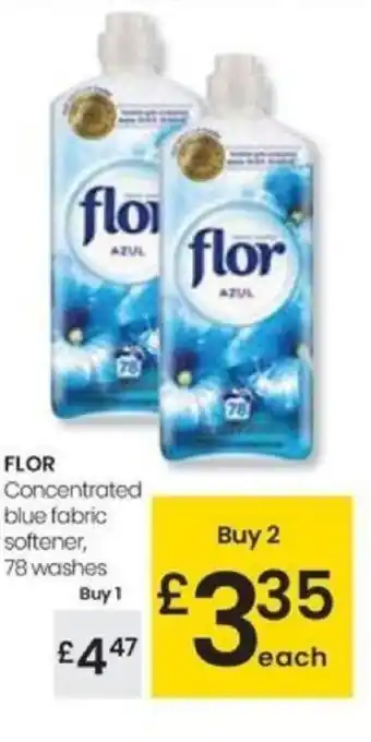 Eroski FLOR Concentrated blue fabric softener, 78 washes oferta