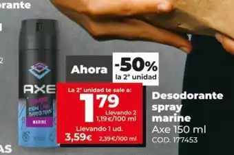 Dia Axe Desodorante spray marine 150ml oferta