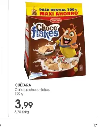 Supermercados Plaza CUÉTARA Galletas choco flakes, 700 g oferta