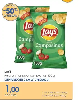 Supermercados Plaza LAYS Patatas fritas sabor campesinas, 150 g oferta