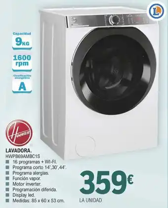 E.Leclerc LAVADORA. HWPB69AMBC1S oferta