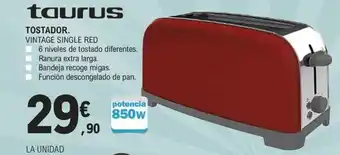 E.Leclerc TOSTADOR. VINTAGE SINGLE RED oferta