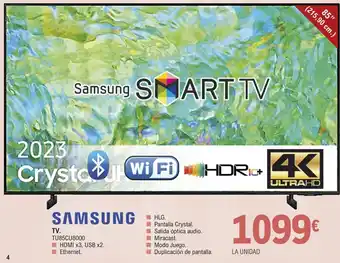 E.Leclerc SAMSUNG TV. TU85CU8000 oferta