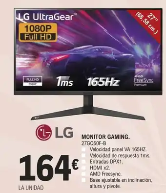 E.Leclerc MONITOR GAMING. 27GQ50F-B oferta