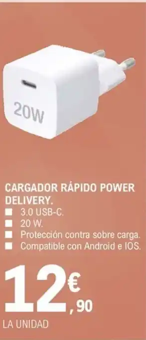 E.Leclerc CARGADOR RÁPIDO POWER DELIVERY. oferta
