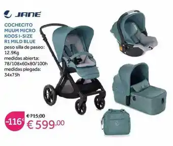 Jané Cochecito Muum Micro Kkos I-size R1 Mild Blue