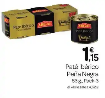 Supermercados El Jamón Paté Ibérico Peña Negra 83g oferta