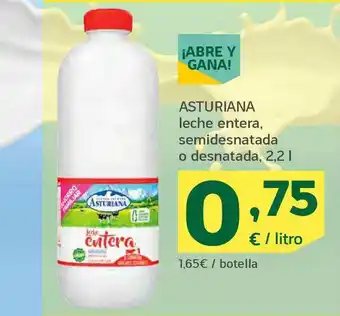 HiperDino Asturiana Leche Entera Semidesnatada O Desnatada oferta