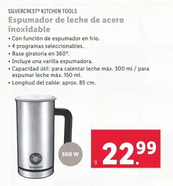 Lidl SILVERCREST® KITCHEN TOOLS Espumador de leche de acero inoxidable oferta