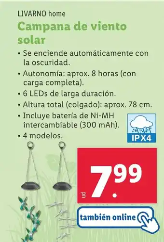 Lidl Campana de viento solar oferta