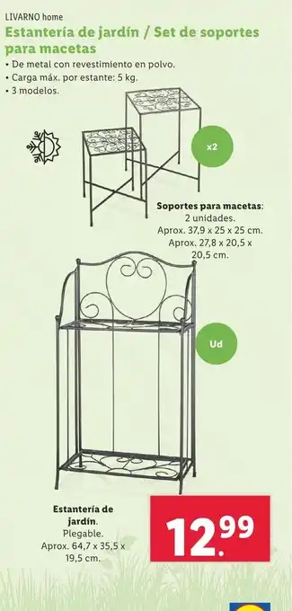 Lidl Estantería de jardín / Set de soportes para macetas oferta