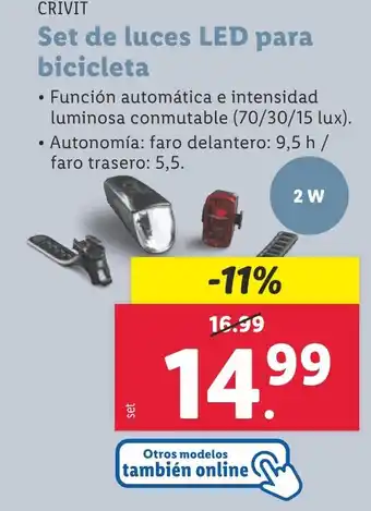 Lidl Set de luces LED para bicicleta oferta