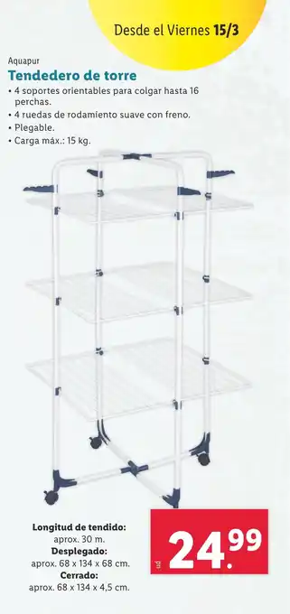 Lidl Tendedero de torre oferta