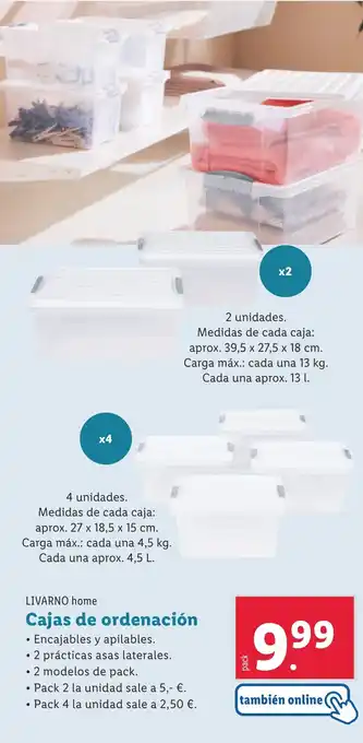 Lidl Cajas de ordenación oferta