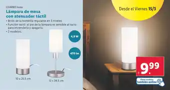 Lidl Lámpara de mesa con atenuador táctil oferta
