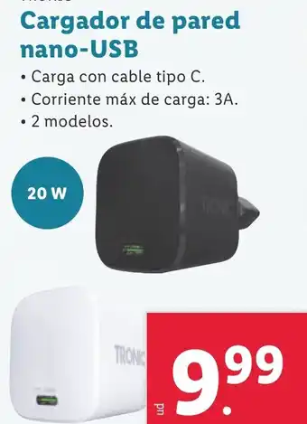 Lidl Cargador de pared nano-USB oferta