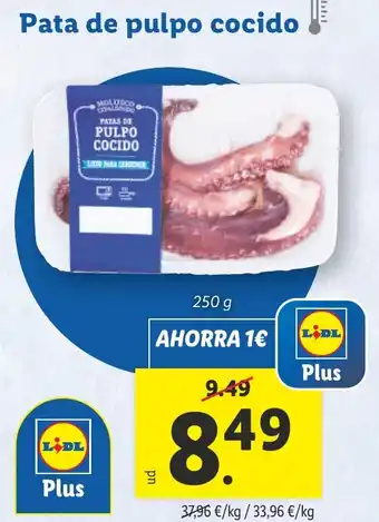 Lidl Pata de pulpo cocido oferta