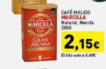 Hiperber Café Molido Marcilla Natural Mezcla 250g oferta