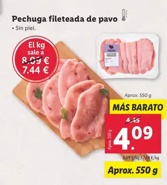 Lidl Pechuga fileteada de pavo oferta
