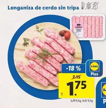 Lidl Longaniza de cerdo sin tripa oferta