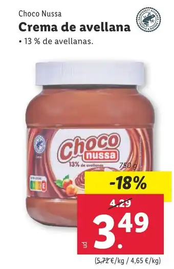 Lidl Crema de avellana oferta