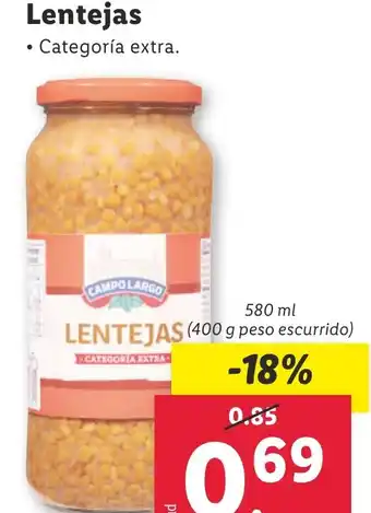 Lidl Lentejas • Categoría extra. oferta