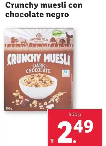 Lidl Crunchy muesli con chocolate negro oferta