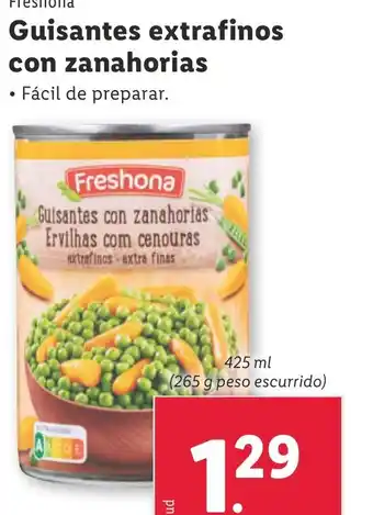 Lidl Guisantes extrafinos con zanahorias oferta