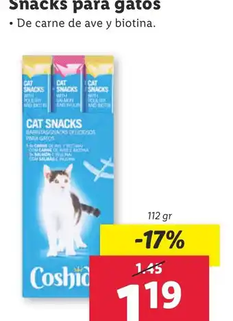 Lidl Snacks para gatos oferta