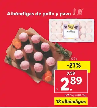 Lidl Albóndigas de pollo y pavo oferta