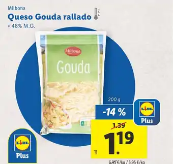 Lidl Queso Gouda rallado oferta